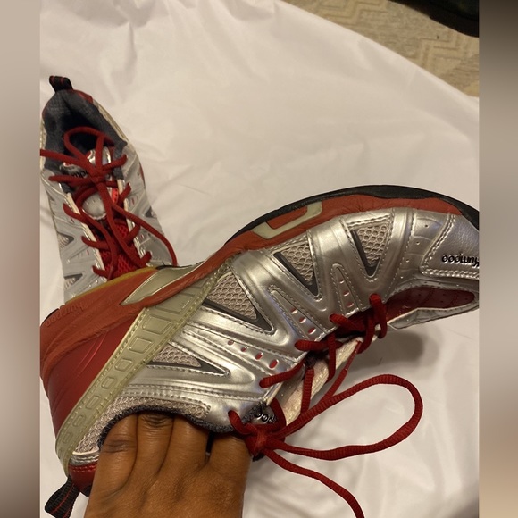 Kumpoo metallic silver & red color sneakers size 9 - Picture 7 of 13